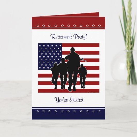 軍の退職パーティーのパーソナライズな招待状 招待状 (正面)