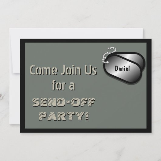 軍の配置のカスタムなパーティー 招待状 (正面)