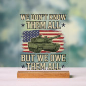 軍を偲ぶ戦車愛国主義Tシャツデザイン_1 アクリルサイン (ニュートラル)