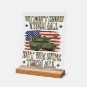 軍を偲ぶ戦車愛国主義Tシャツデザイン_1 アクリルサイン (傾斜)