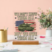 軍を偲ぶ戦車愛国主義Tシャツデザイン_1 アクリルサイン (ウェディング)
