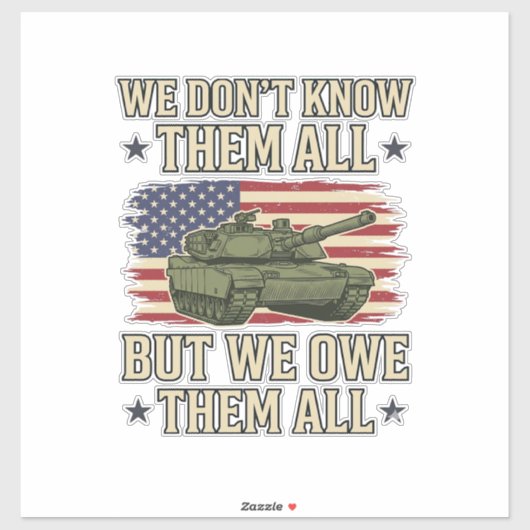 軍を偲ぶ戦車愛国主義Tシャツデザイン_1 シール (シート)