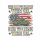 軍を偲ぶ戦車愛国主義Tシャツデザイン_1 シール (正面)