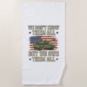 軍を偲ぶ戦車愛国主義Tシャツデザイン_1 ビーチタオル (正面)