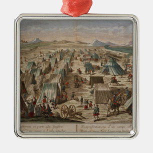 軍キャンプ、c.1780 メタルオーナメント