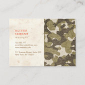 軍パターンが付いているヴィンテージの名刺 名刺 (裏面)