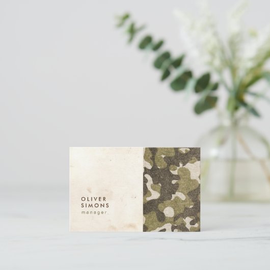 軍パターンが付いているヴィンテージの名刺 名刺 (スタンド正面)