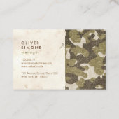 軍パターンが付いているヴィンテージの名刺 名刺 (裏面)