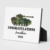 軍パーソナライズされたが出て フォトプラーク (側面)