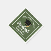 軍パーソナライズされたグリーン大学院卒業党 スタンダードカクテルナプキン (角)