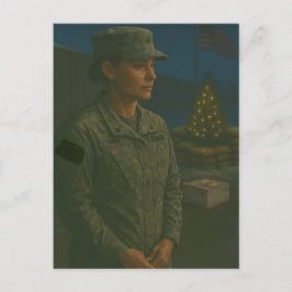 軍事クリスマス 女性兵士 名誉 ポストカード