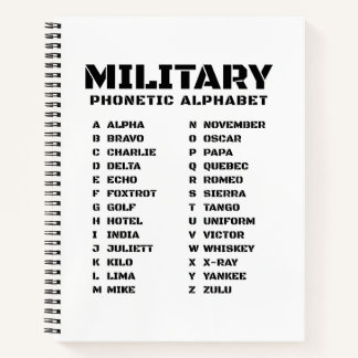 軍事フォネティックコード アルファ-ズル ノートブック