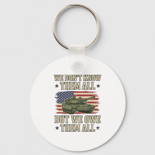 軍事追悼戦車愛国主義Tシャツデザイン_1 キーホルダー (正面)