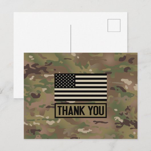 軍事関係者 - 感謝 ポストカード (正面/裏面)