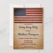 軍事 別離パーティー 愛国アメリカ国旗 招待状 (正面)