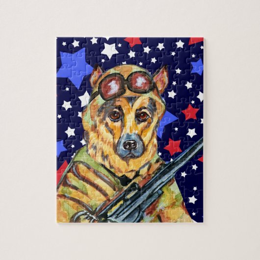 軍人のドイツの羊飼い ジグソーパズル (縦)