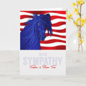 軍人の亡き又は軍人の愛国的悔やみや弔慰 カード (黄色い花)