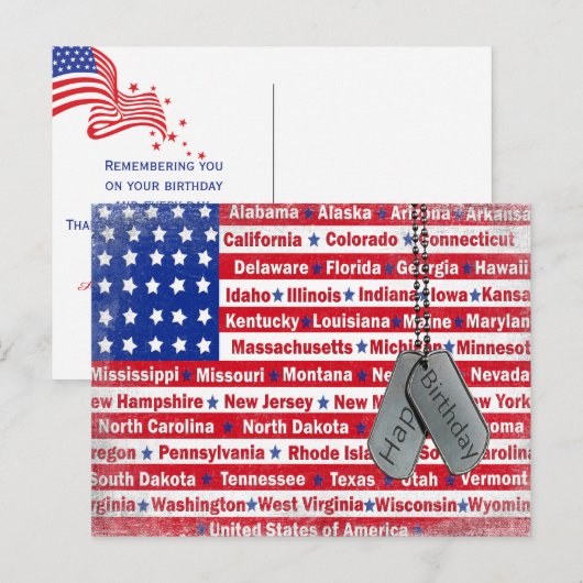 軍人の誕生日 ポストカード (正面/裏面)