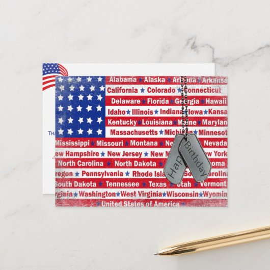 軍人の誕生日 ポストカード (正面/裏面インサイチュ)