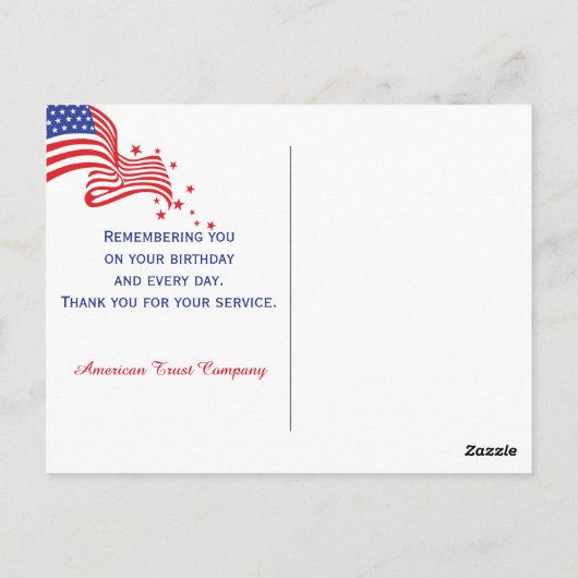 軍人の誕生日 ポストカード (裏面)