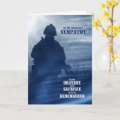 軍人の青影を失う悔やみや弔慰 カード (黄色い花)