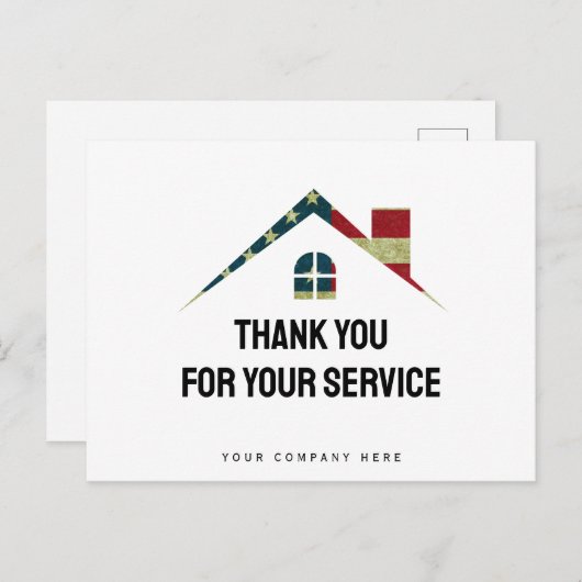 軍人への感謝を伝える不動産カード ポストカード (正面/裏面)