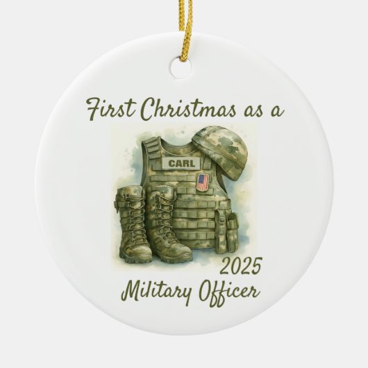 軍人初クリスマス セラミックオーナメント (正面)