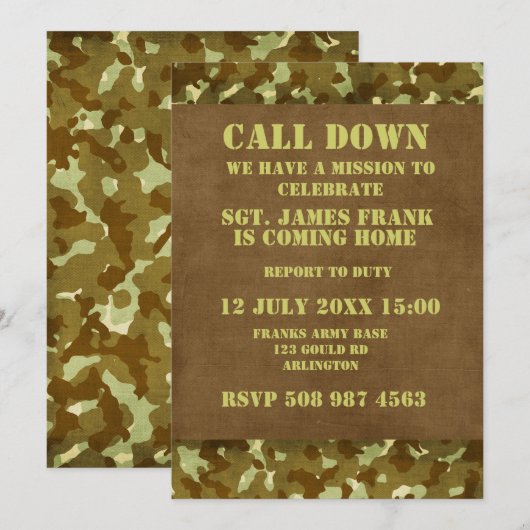 軍人帰宅招待状 招待状 (正面/裏面)