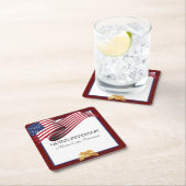 軍人引退旗 金の紋章 スクエアペーパーコースター (インサイチュ)