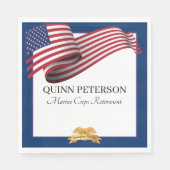 軍人引退旗 金色の紋章 エレガント スタンダードランチョンナプキン (正面)