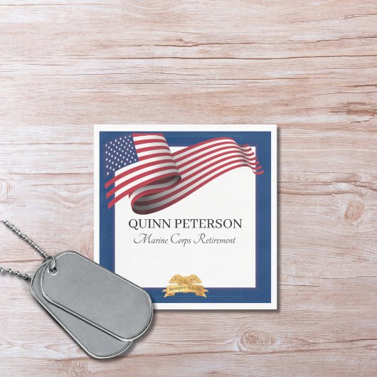 軍人引退旗 金色の紋章 エレガント スタンダードランチョンナプキン