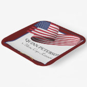 軍人引退旗 金色の紋章 ペーパープレート (傾斜あり)