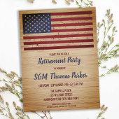 軍人引退 愛国アメリカ国旗 案内ポストカード