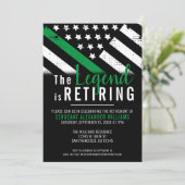 軍人引退 薄い緑のライン フラッグ アーミー 招待状 (スタンド正面)