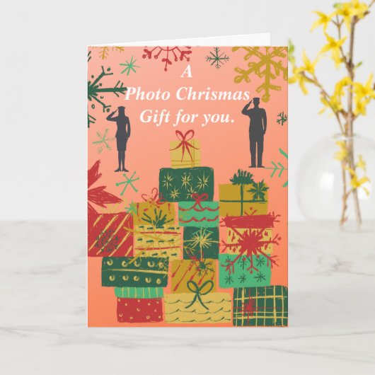 軍人用標準、5" x 7" 折りたたみ式グリーティングカード カード (黄色い花)