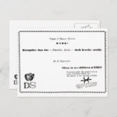 軍人証明書 ポストカード (正面/裏面)