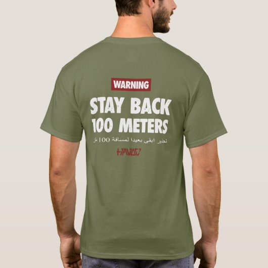 軍人退役者向けオリーブTシャツ 100 Meters Tee Havoc7 Tシャツ (裏面)