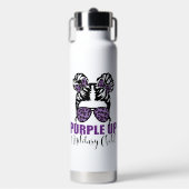 軍人 - パーソナライズされた Purple Up 軍人の子供 ウォーターボトル (正面)