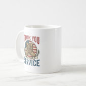軍務感謝ブーツTシャツデザイン コーヒーマグカップ (正面左)