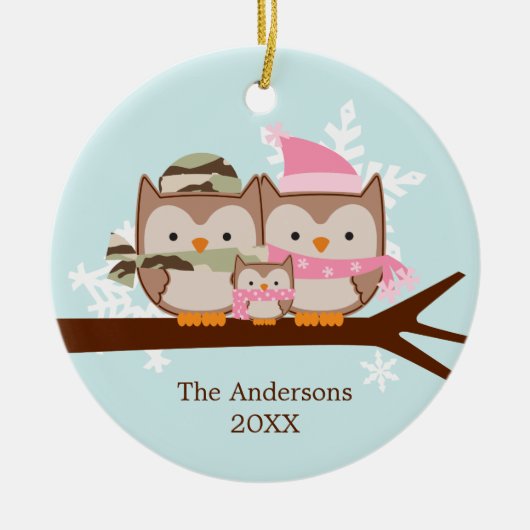 軍家族のクリスマスオーナメント セラミックオーナメント (正面)