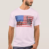 軍支援アメリカ国旗Tシャツ Tシャツ (正面)