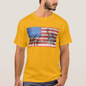 軍支援アメリカ国旗Tシャツ Tシャツ (正面)