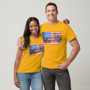 軍支援アメリカ国旗Tシャツ Tシャツ