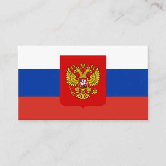 軍旗ロシアのと軍服、ロシア国旗 名刺 (正面)