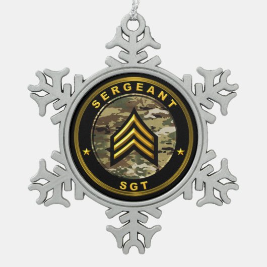 軍曹 SGT スノーフレークピューターオーナメント (正面)