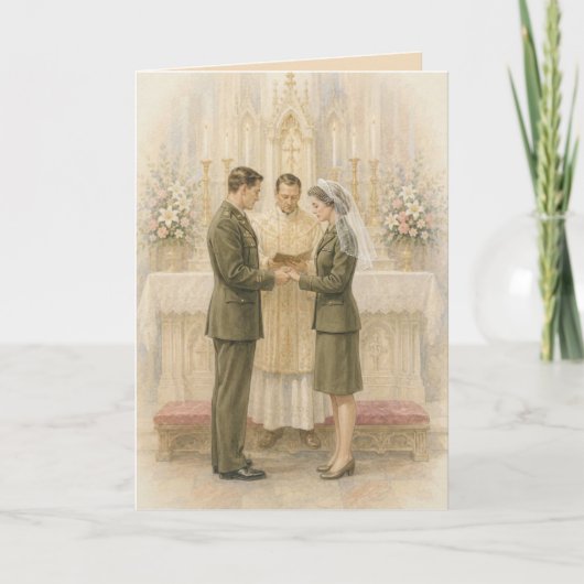 軍服の結婚式 招待状 (正面)
