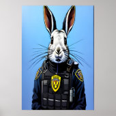 軍服を着たウサギ | AIアートポスター ポスター (正面)