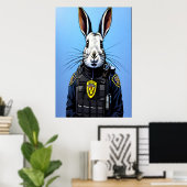 軍服を着たウサギ | AIアートポスター ポスター (ホームオフィス)