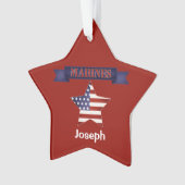 軍海兵隊国旗パーソナライズされたオーナメント オーナメント (正面)