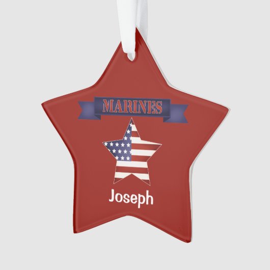 軍海兵隊国旗パーソナライズされたオーナメント オーナメント (正面)